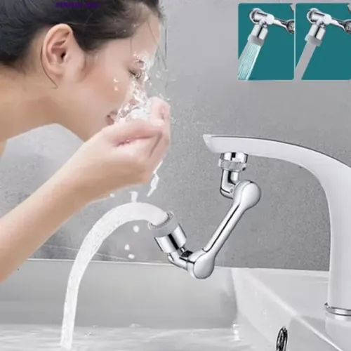 Universal 1080° Rotation Faucet Bubbler Sprayer Head: Dual-Mode Faucet Extender for Washbasin, Kitchen Robot Arm, and Water Nozzle