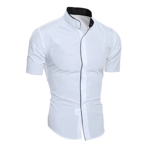 New Men's Solid Color Casual Commuting Short-Sleeved Shirt: A Stylish and Versatile Option for Everyday Wear and Commuting.