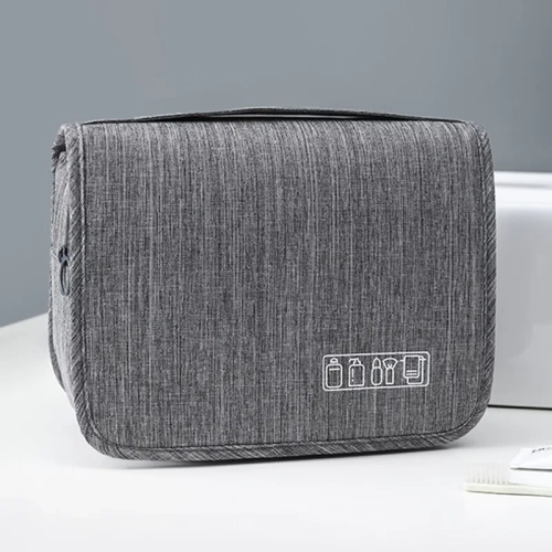 Business-Ready Portable Storage Bag in Oxford Fabric for Men and Women. This Waterproof Cosmetic Bag Doubles as a Hanging Travel Wash Pouch for Ultimate Convenience."