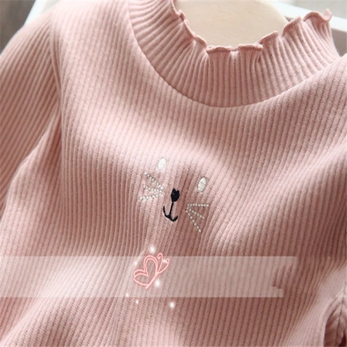 2023 New Winter Fashion Girls Sweaters - Cartoon Design, Warm Velvet, and Thick Kids Sweater for Cozy Outwear. Elevate Your Children's Winter Wardrobe with Trendy Tops