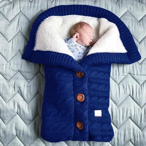 Winter Warmth for Babies: Knit Button-Up Infant Sleeping Bags - Cozy Swaddle Wrap for Strollers and Toddler Blanket
