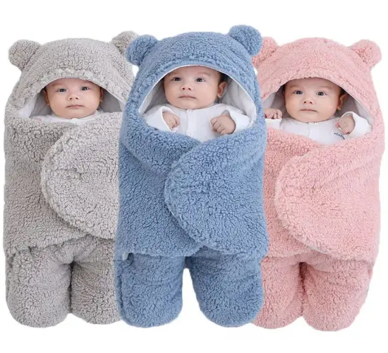 Soft Fleece Newborn Baby Sleeping Bag: Snug Wrap Blanket and Bedding Envelope for Infants (0-6 Months)