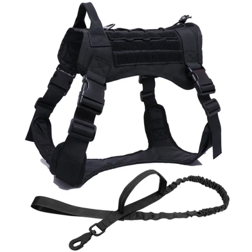 Tactical Dog Harnesses: Pet Training Vest, Dog Harness, and Leash Set for Small, Medium, and Large Dogs - Ideal for Walking, Hunting, and Training with Free Shipping."