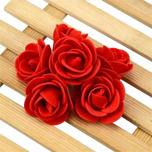 50PCS/Bag Mini PE Foam Rose Flower Heads - Artificial Roses for Handmade DIY Wedding, Home Decoration, and Festive Party Supplies.