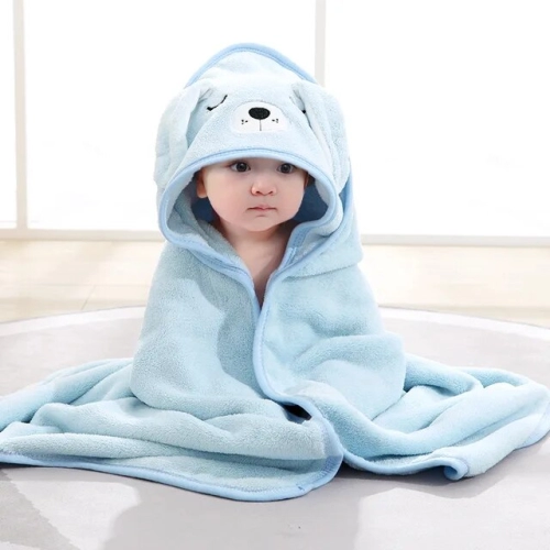 Cotton Fleece Newborn Wrap Blanket Absorbent and Warm for 0-12 Months Baby, Suitable for 4 Seasons, Also Functions as Children's Bath Towel - DDJ.