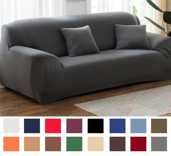 Solid Color Elastic Sofa Covers for Living Room – Spandex Sectional Corner Sofa Slipcovers, Offering a Stylish and Stretchable Solution to Protect Your Couch and Chairs.