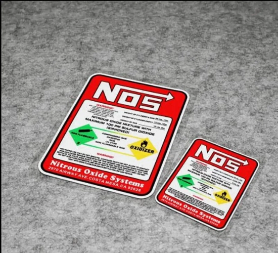 Creative Racing Stickers: NOS Nitrous Oxide Systems Vinyl Decals for Motocross and Car Styling