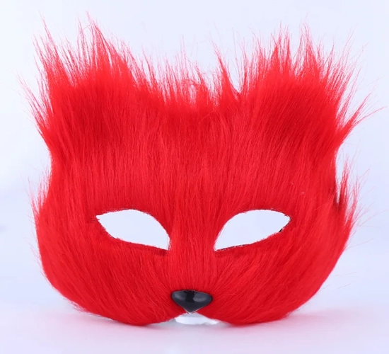 Fox Half Face Cosplay Mask for Halloween and Christmas Parties