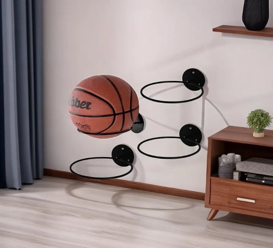 Household Organizer for Basketball, Football, Volleyball, Providing Convenient Wall Storage Solution