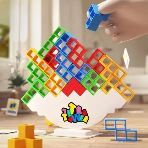 HOT Stacking Blocks Tetra Tower Balance Game: Stacking Building Blocks Puzzle Board Assembly Bricks, Educational Toys for Children