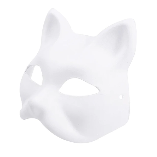 Hand-Painted Anime Fox Mask for Halloween Cosplay and Rave Parties, inspired by Japanese Demon Slayer Cats