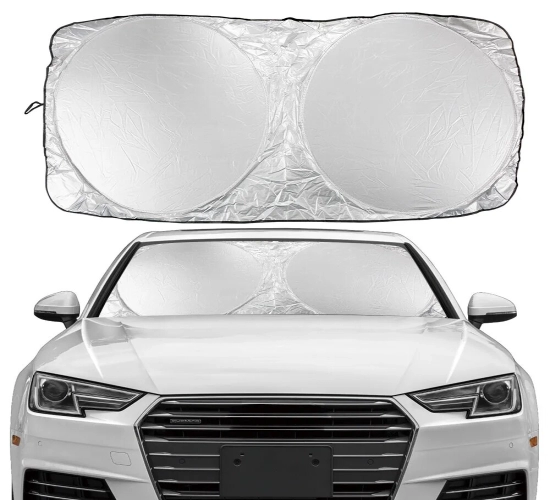 Car Windshield Sun Shade Cover Visor Protector for Interior, Anti-UV Windscreen Parasol with Folding Design, Essential Automobile Accessories.
