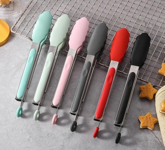 "Creative Non-Slip Food Tong with Food-Grade Silicone: Ideal for Serving Bread and More - Essential Kitchen and BBQ Tools and Accessories"
