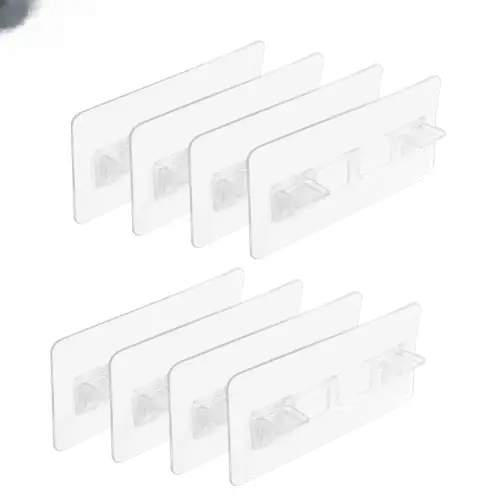 Punch-Free Shelf Support Pegs with Closet Brackets, Cabinet Support Clips, and Wall Hanger Stickers