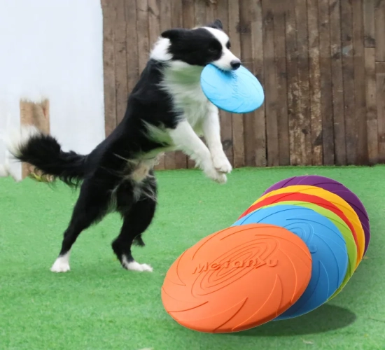 Pet Dog Flying Disk Toy: Silicone Material, Environmentally Friendly, Anti-Chew - Interactive Training for Dogs and Puppies, Pet Supplies
