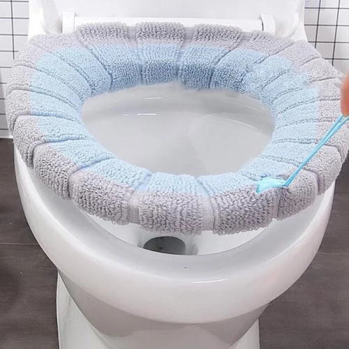 Universal Soft and Thickened Toilet Seat Cover: Warm, Washable, with Handle - Comfortable Cushion for Home Use