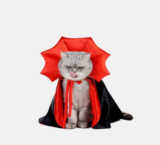 Adorable Halloween Pet Costume: Vampire Cloak for Small Dogs, Cats, Kittens, and Puppies. Kawaii Pet Clothes and Accessories - Perfect Gift!