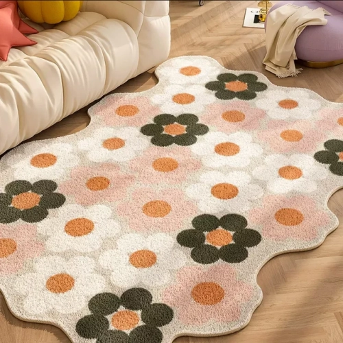 "Plaid Carpets Fluffy Rug for Living Room, Children's Bedroom, and Home Decoration. IG Floral Plush Mats, ковер Tapete Tapis 러그."