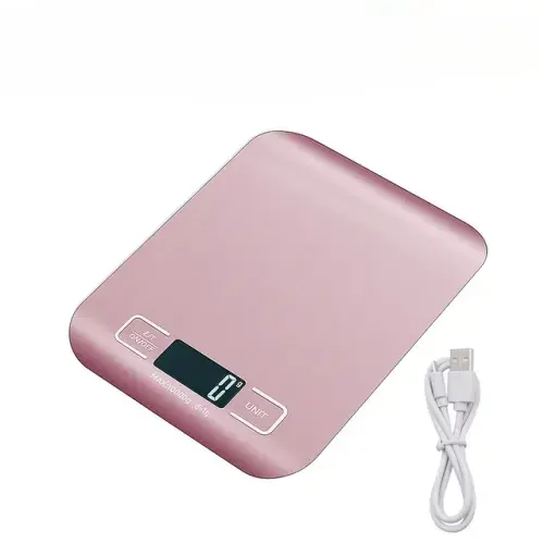 5kg/10kg Rechargeable Kitchen Scale with LCD Display: Stainless Steel Electronic Scales for Home, Jewelry, Food, Snacks - Essential Weighing and Baking Tools