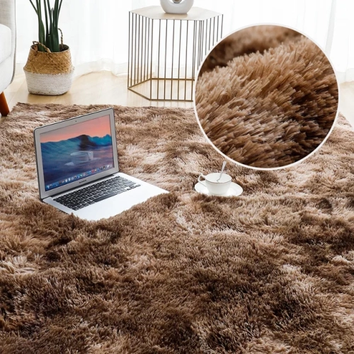 Fluffy Rug for Living Room Decoration: Plush and Thick Carpets for Bedrooms with Anti-slip Flooring. Soft Lounge Rugs in Solid Colors, suitable for Large Carpets on the Floor.