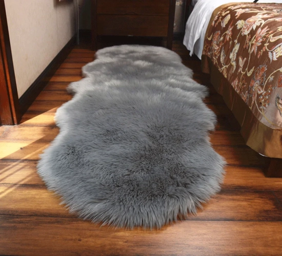 Fluffy Wool Rugs: Soft and Washable for Bedroom, Living Room, and Bedside. Ideal for Sofas, Chairs, Cushions, and Sleeping Areas.