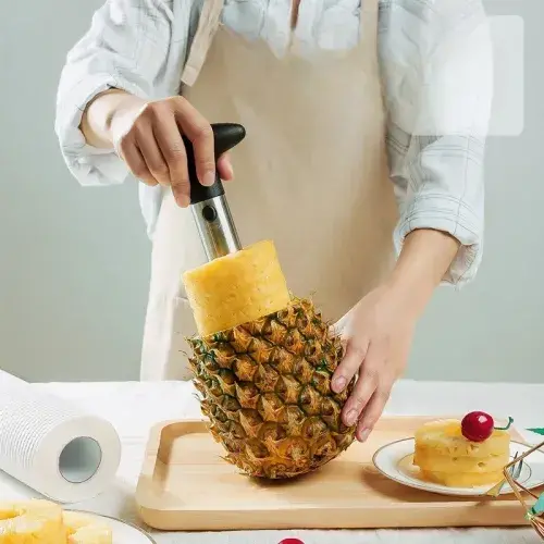 1 Piece Stainless Steel Pineapple Peeler: Easy-to-Use Pineapple Slicer, Fruit Knife, Cutter, Corer, and Slicer - Essential Kitchen Tools