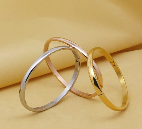 Best-Selling Oval Shape Stainless Steel Bracelets - Parent-Child Series Love Bangle for Women, Ideal for Party Gifts, Available for Wholesale.