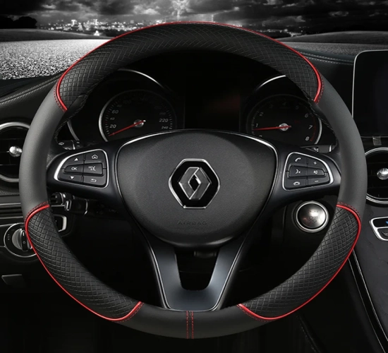 PU Leather Car Steering Wheel Cover designed for Renault Scenic, Clio, Laguna 2, 3, 4, 5, Kangoo, Fluence, Megane, Trafic, Talisman, Twingo, Kaptur, and other compatible models. Upgrade your driving experience with this stylish and comfortable accessory