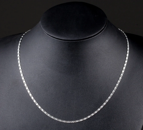 Luxury Silver Clavicle Chains - Special 2mm flat necklaces for men and women. Perfect for weddings, Christmas gifts, available in lengths 40-75cm.