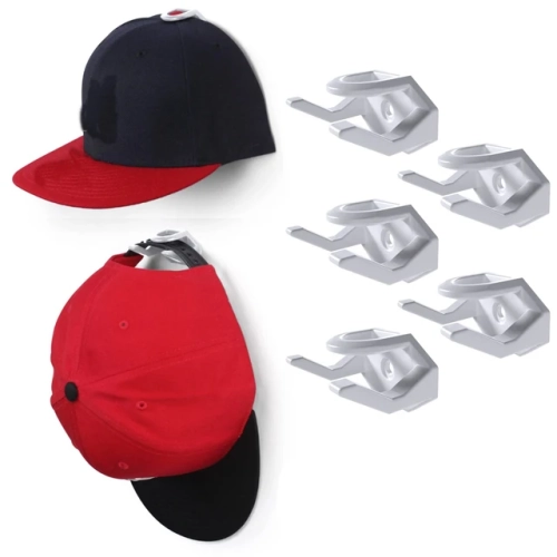 Minimalist Hat Hooks for Wall: Set of 5 or 8 Hat Racks for Baseball Caps – Strong Hold Hat Hangers for Wall Display, Keeping Your Collection Neat and Stylish."