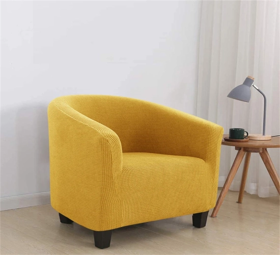 Polar Fleece Club Tub Armchair Cover Stretchable Slipcover for Single Sofa. Ideal for Living Room Furniture Protection.