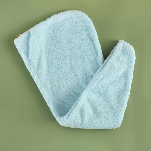Microfiber Hair Towel with Button, Care Cap for Fast Drying, Super Absorbent Hair Wrap, Ideal for Women's Bathroom Accessories.