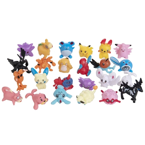 "Explore a Diverse Range of 24-144 Pokemon Anime Figures, Including Pikachu, in Various Styles. Mini 2-3CM Action Models Ensure Non-Repeating Fun for Kids - A Perfect Christmas Gift Collection."