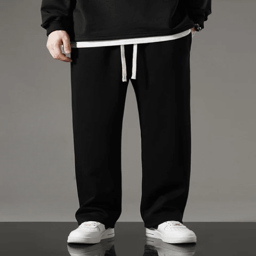 Stay Cozy in 2023: New Winter Men's Sweatpants with Fleece Liner, Thick and Warm for Sportswear Comfort. Enjoy the Straight Casual Style of these Track Pants, Featuring Thermal Velvet Trousers