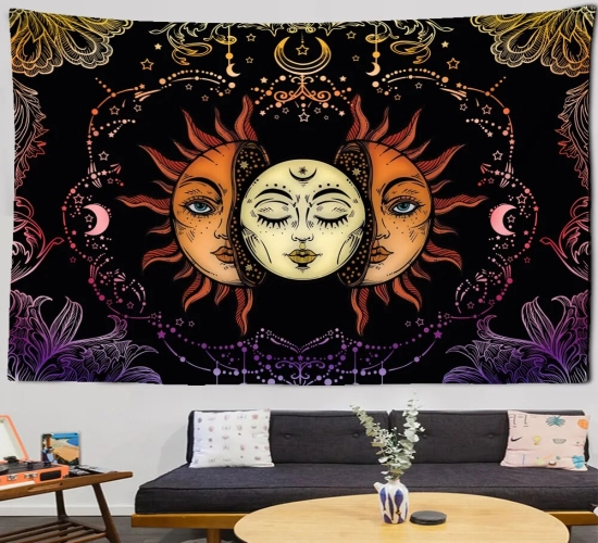 Tarot Card Tapestry: Astrology Divination Wall Hanging, Bedspread, Beach Mat - Witchcraft Mandalay, Hippie Mandalas, Brujeria