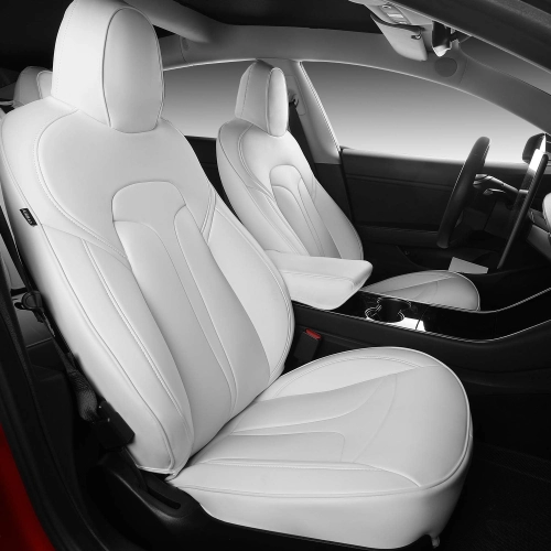 Premium PU Leather Seat Cover for Tesla Model Y - All-Season Fully Wrapped Car Seat Protection Replacement