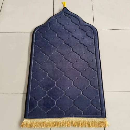 Soft Flannel Prayer Mat Worship Kneel Embossing Floor Carpets, Non-slip, Portable Travel Prayer Rug, Ramadan Gift.