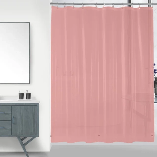 Waterproof Plastic Shower Curtain: Clear or Colorful Options for a Luxury Home Bathroom, Complete with Hooks and Resistant to Mildew.