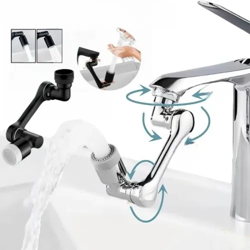 Universal Copper Faucet Extender with 1080° Rotation: Dual-Mode Sprayer Head, Bubbler Splash Aerator for Kitchen Robot Arm Tap