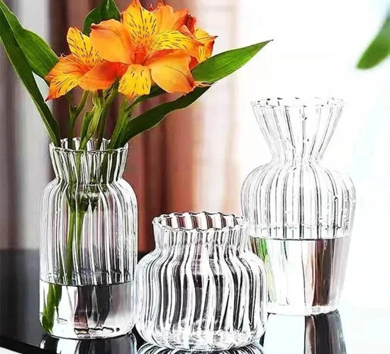 Single Nordic Creative Transparent Vase Perfect for Plants, Flowers, Hydroponics, and Terrarium Arrangements. Versatile Container for Flower Table