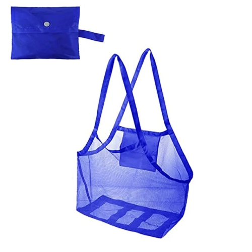 Portable Mesh Bag for Children to Store Sand Toys. Large Beach Bag for Swimming, Towels, and Women's Cosmetic Makeup.