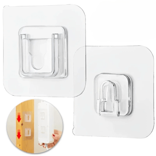 Double-Sided Adhesive Wall Hooks: Set of 20/2pcs Waterproof Transparent Suction Cup Hangers for Kitchen and Bathroom Organization"