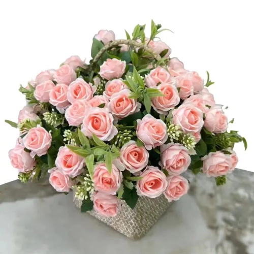Artificial rose bouquet with 10 heads, perfect for Western-themed weddings. Available in 6 colors, including peonies.