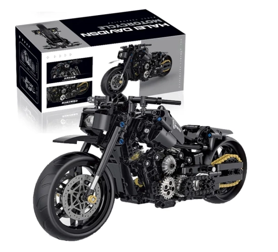 Classic Motorbike Building Model: 586Pcs Moto Road Racer Bricks – Christmas Gifts and Toys for Kid Boys, Children, and Adults who Love Technical Building Challenges.