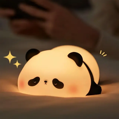 "Adorable Silicone Animal LED Night Lights: Sheep, Panda, Rabbit – USB Rechargeable, Timed Bedside Decoration for Kids and Babies – Perfect Birthday Gift"
