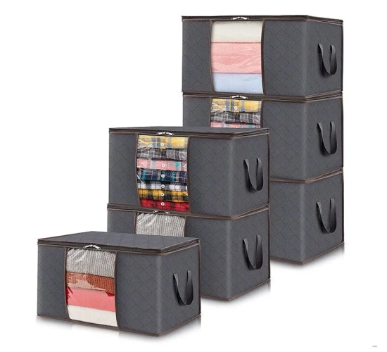 "Enhanced Organization: Set of 6 Clothes Storage Bags, Upgraded and Foldable Fabric Storage Containers, Ideal for Organizing Your Bedroom