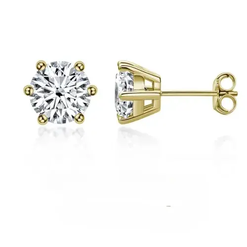 High-Quality 0.5-2ct Moissanite Diamond Stud Earrings in 925 Sterling Silver with Screw Backs for Women. Elevate Your Style in 2023.