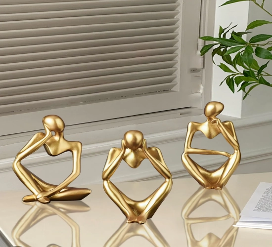"Elevate Your Space with 1 Piece of Nordic Light Luxury Style Abstract Figure Home Decoration. Miniature Shaped Crafts for Desktop Elegance and Artistic Appeal."