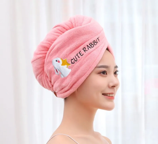 Microfiber Magic Hair Towel for Women and Girls - Rapid Drying, Shower Cap Alternative, Lady Turban Head Wrap for the Bathroom