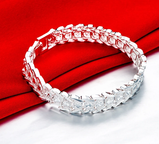 Hot New Silver Color Bracelets for Men Classic Noble Chain Fashion Wedding Party Christmas Gifts Jewelry
